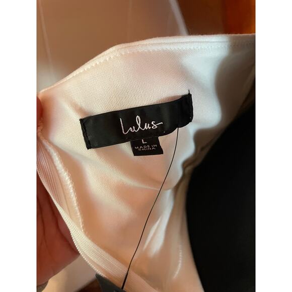 NWT Lulus Queen of the City Asymmetrical White Strapless Bodycon Dress sz L - Picture 8 of 9